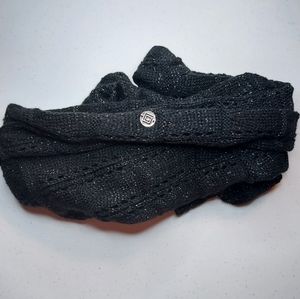 Liz Claiborne Infinity loop scarf, black with metallic silver specks